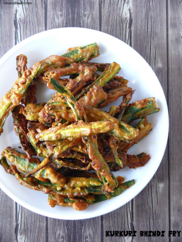 Kurkuri Bhindi Fry Recipe /crispy Ladies Finger Fry - Marudhuskitchen