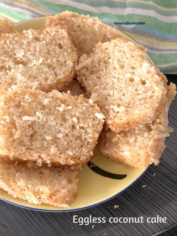 Eggless Coconut Cake in Pressure Cooker - Subbus Kitchen