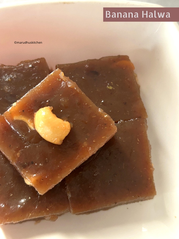 Banana Halwa recipe with over- ripe bananas - Marudhuskitchen